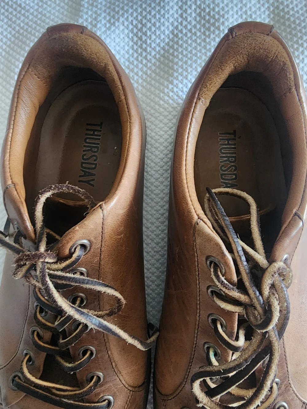 Thursday Boot Company Men's Brown Leather Lace-Up Slip-On Sneakers